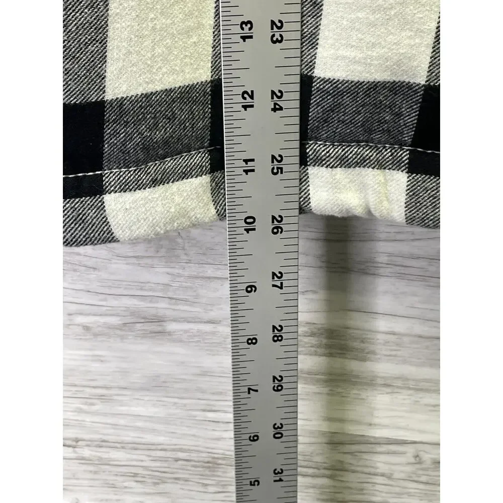 Tommy Bahama Flannel Kids XXL 16 Black White‎ Buffalo Check Sherpa Lined